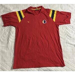 VINTAGE Men’s Y2K Diadora Colombian Red Polo Shirt Size Medium
